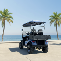 Voiturette de golf électrique tout-terrain surélevée 4 places, buggy de chasse, pneus tout-terrain 14 pouces, moteur AC 72V Lithium 5000W, haute garde au sol