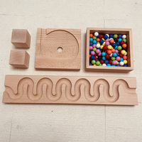 Machine à marbre en bois vente en gros éducation précoce jeu de piste d'enroulement de course de marbre jouets de course de balle colorée pour enfant