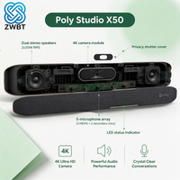 Barre vidéo tout-en-un Poly Studio X50 TC8 avec caméra 4K UHD, DirectorAI, NoiseBlockAI, haut-parleurs doubles 20W pour salles Zoom et Microsoft Teams