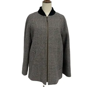 Vendita all'ingrosso migliore cappotto di lana-Soprabito elegante caldo pied de poule più venduto per donna