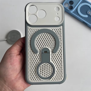 Funda Magnética para Teléfono con Anillo Giratorio de 360°, Disipación de Calor, Acabado Mate, PC+TPU, Diseño de Panal de Abeja, para iPhone 18 17 16 15 Pro Max - Product Image 6