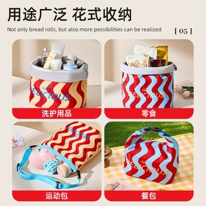 Sac à lunch isotherme pliable avec fermeture à enroulement pour les employés de bureau et les étudiants, utilisation en extérieur, doublure en PEVA - Product Image 2