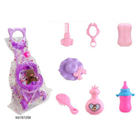Poupée Bébé en Gros pour Ensemble de Jeu avec Poussette et Accessoires d'Alimentation, Jouet Interactif en Plastique pour Enfants
