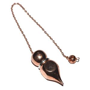 Pendule rond en cuivre et laiton, pendule de guérison en pierres précieuses naturelles - Product Image 1