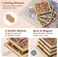 Planche à puzzle inclinable de 1000 pièces avec 4 tiroirs et housse de protection