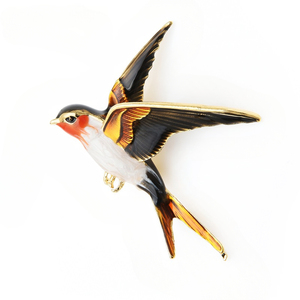 Broche de golondrina voladora esmaltada para bebé para mujer, Broche Animal de pájaro, regalo de joyería - Product Image 5