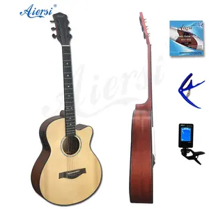 Aiersi preço de fábrica 40 polegadas, topo sólido, pintura de guitarra elétrica acústica com 7545 captador