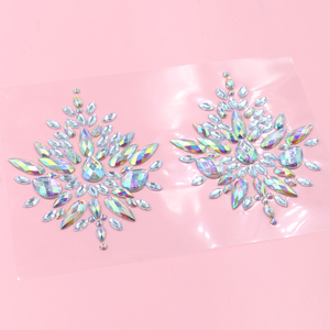 装饰性感美女女孩胸盖宝石乳头糊状钻石乳头馅饼水晶馅饼乳头贴纸 - Product Image 4