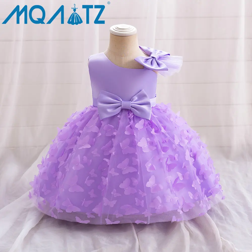 MQATZ Purple Flower Girl dress Wholesale Kids Party Dress 2 Years Baby Girls Dress For Birthday