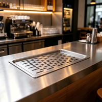 Plateau de drainage pour lave-tasses en acier inoxydable 201+301 pour cafés et bars – Design moderne pour un nettoyage pratique des tasses