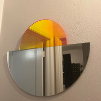 Miroir réflecteur rond Rena miroir amorphe ondulé or rose objet rétro acrylique coucher de soleil miroir néon