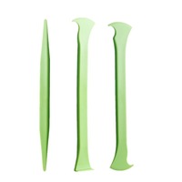 Juego de 3 herramientas de plástico verde para recortar y aplicar película de cambio de color en coches, para todas las posiciones, para raspar el borde de las puertas y detalles finos.
