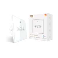 Interrupteur intelligent Wi-Fi tactile et dimmable pour la maison, avec contrôle vocal et minuterie via application, panneau en verre trempé de style européen pour le contrôle de l'éclairage