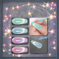 WEKIKOU Vernis à ongles gel UV liquide magnétique, lot de 4 pièces, effet œil de chat, paillettes holographiques, 8 ml