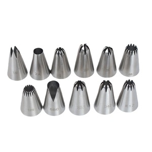 Stainless Steel Piping Nozzle Medium Size Star Shape Cake Decorating 10 Pcs DIY Baking Tools - Product Image 2