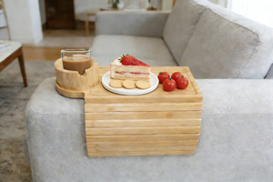 ถาดวางแขนบนโซฟาทำจากไม้ไผ่, ที่วางเครื่องดื่มอเนกประสงค์โต๊ะข้างโซฟา - Product Image 5