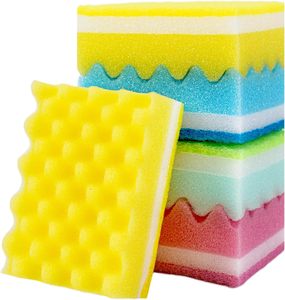ฟองน้ำล้างจานในครัวเรือน แผ่นขัดทำความสะอาดแบบเป็นมิตรกับสิ่งแวดล้อม แปรงฟองน้ำสีสันสดใส หนา ทนทาน ผ้าเช็ดทำความสะอาดสำหรับล้างจาน ขายส่งจากโรงงาน - Product Image 4