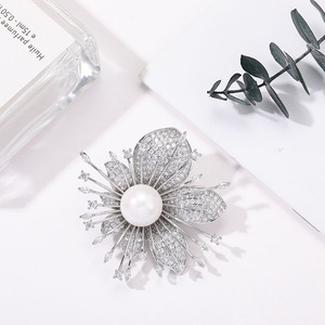 Broche de pérolas BOXUAN Broche de pérolas para mulheres com alfinetes de zircônias <span class=keywords><strong>DIY</strong></span> - Product Image 5