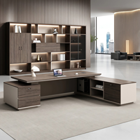 Ensemble de chaise de bureau de direction Boss avec matériau en bois Design minimaliste moderne Mobilier commercial