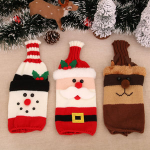 Decoraciones navideñas, fundas para botellas de vino, fundas de lana tejidas para botellas de vino, decoraciones navideñas para restaurantes y hoteles. - Product Image 3