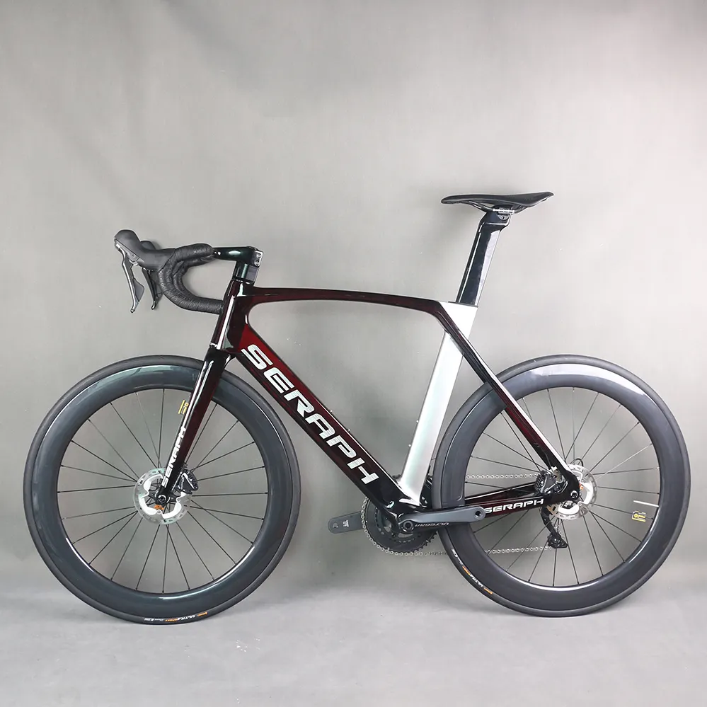 Seraph เฟรมจักรยานแบบสมบูรณ์, เฟรมจักรยานแผ่นดิสก์ Aero altegra R8020ไฮดรอลิก TT-X34สีคาร์บอน