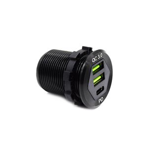 Bộ Sạc Nhanh <span class=keywords><strong>12</strong></span> <span class=keywords><strong>V</strong></span> 24 <span class=keywords><strong>V</strong></span> Dual QC 3.0 <span class=keywords><strong>V</strong></span>à TYPE C Bộ Sạc Cổng USB Ba Cổng Ổ Cắm Điện Cho Xe Buýt Trên Đường - Product Image 4