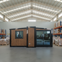 Maison préfabriquée en conteneur extensible et pliable personnalisable de 20 pieds, 30 pieds, 40 pieds, en acier, avec panneaux sandwich, pour hôtel, bureau, bâtiment