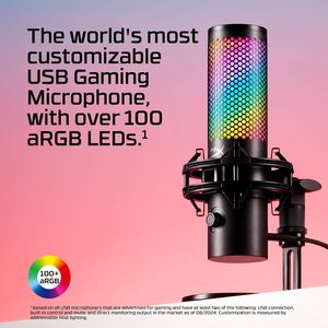 HyperX <span class=keywords><strong>QuadCast</strong></span> 2S <span class=keywords><strong>RGB</strong></span> Lighting USB Microphone Usine Original pour Streaming Podcasting Commandes embarquées Microphone d'ordinateur - Product Image 5