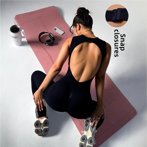 Combinaison de yoga sans couture pour femme, taille haute, sexy, dos nu, une pièce, pour l'entraînement et le fitness - Product Image 1