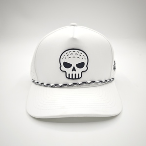 Casquettes de golf imperméables et tendance en tissu Dobby à pois pour hommes et femmes, 5 panneaux, réglables, visière légèrement incurvée, patch en caoutchouc, pour sports de plein air - Product Image 2