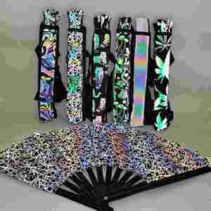 Ventilador de Mano Reflectante Personalizable, Ecológico y Portátil de 33 cm (13 Pulgadas), con Funda, para Decoraciones de Estilo Romántico y Ropa de Fiesta - Product Image 3