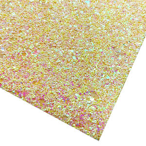 54 inci (1.37 <span class=keywords><strong>M</strong></span>) Glow-in-the-Dark Chunky Glitter kulit imitasi kain tahan lama PU untuk pakaian tekstil rumah untuk busur rambut - Product Image 3