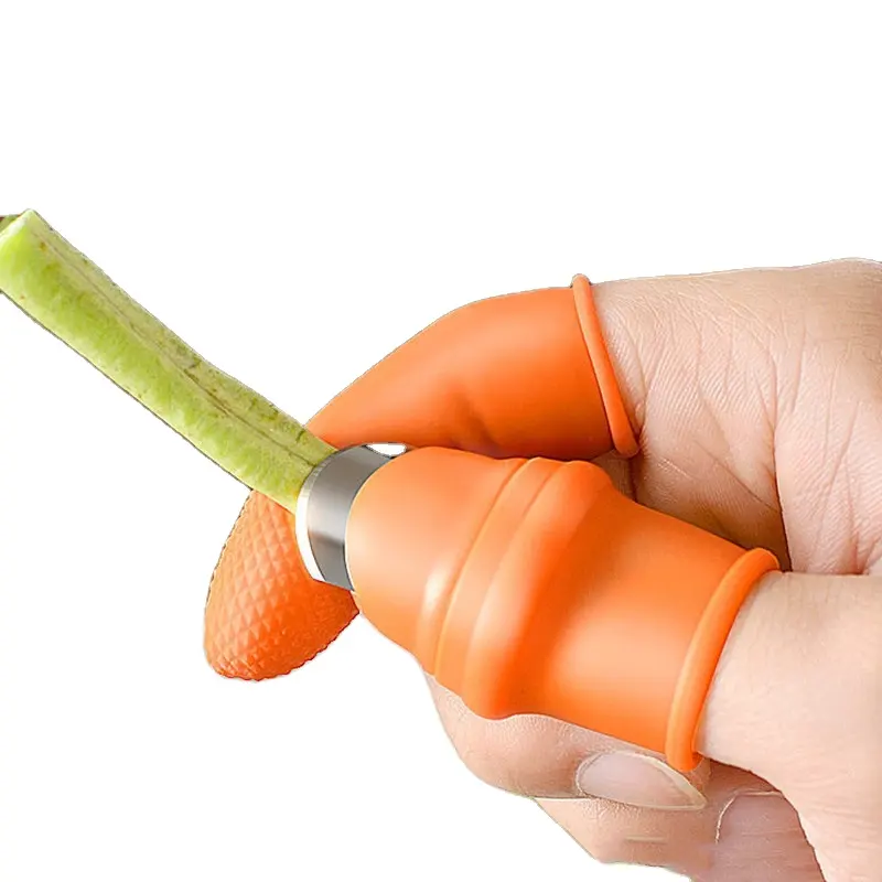 Silikon başparmak bıçak 5 adet parmak koruma dişli kesme sebze bitkileri bıçak makas mutfak