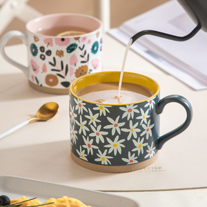 แก้วน้ำเซรามิกสไตล์ญี่ปุ่นขนาดใหญ่ ผลิตจากเครื่องปั้นดินเผาหยาบ ขายตรงจากโรงงาน แก้วมัคเซรามิกสำหรับอาหารเช้าสไตล์สดใส เหมาะสำหรับเป็นของขวัญทางธุรกิจ - Product Image 2