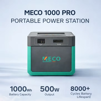 Générateur solaire Meco 1kWh Pro 500W avec batterie LiFePO4 et onduleur à onde sinusoïdale pure MPPT, compact et efficace pour l'extérieur, les camping-cars et la vie nomade