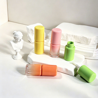 Botol Lip Gloss Kosong Mini 3.5ml Warna-warni Bulat Gradasi Pink Hijau Lucu, Kemasan Lip Oil, Wadah Lip Tint OEM