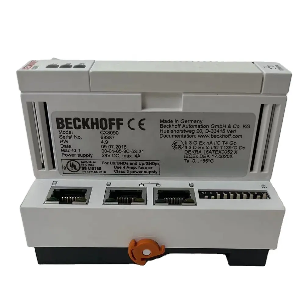 Ethernet depo stok PLC programlama denetleyicisi ile CX8090 gömülü PC Beckhoff plc denetleyici ünitesi