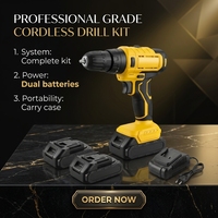 Perceuse sans fil 21V avec affichage numérique, moteur à balais, perceuse pistolet, couple de 40 Nm, 1800 tr/min, mandrin de 10 mm, perçage du bois jusqu'à 36 mm