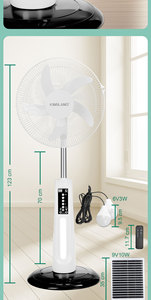 16-Inch Rechargeable Portable Solar <b>Stand</b> Fan With LED <b>Night</b> Light & Bulbs 5 Speed Operation KL-200H Solar Power <b>Stand</b> Fan - Product Image 6