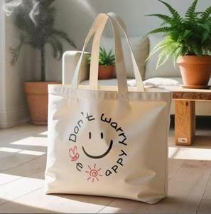 Bolsa de Mano Personalizable de Lona Larga de Algodón para Hospital, Playa o Viaje, con Logotipo de Letras, Patrón, Cinta, Cierre de Cremallera - Product Image 2