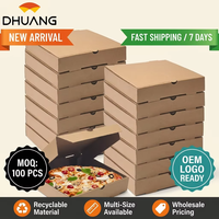 Boîte à pizza miniature en carton kraft brun pour petites pizzas individuelles, boîte à pizza avec logo personnalisé, fabricant de boîtes à pizza