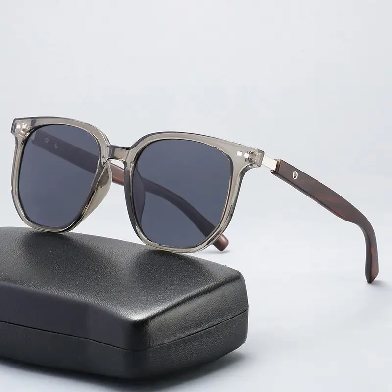 2024 New Men Vintage Wooden Frame Sunglasses Classic Brand Square Sun Glasses Coating Lens Driving Eyewear for Women Male