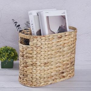 Wholesale Natural Seagrass Water Hyacinth <b>Rectangular</b> Storage <b>Basket</b> With Lid Straw Rope Boho Style Vietnam Factory - Product Image 1