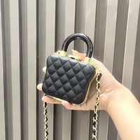 Sac à chaîne en diamant à carreaux 2025, porte-monnaie, porte-rouge à lèvres, style coréen, mode polyvalente, simple, sac de poitrine pour femmes
