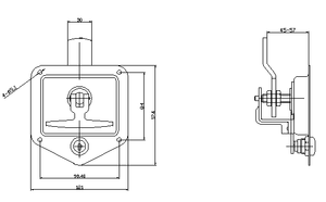 قفل بمقابض على شكل حرف T من الفولاذ المقاوم للصدأ 304 عالي الجودة، فضي اللون، مع مفتاحين، مقاوم للماء، غطاء مدمج، للأبواب الخلفية للمركبات والشاحنات، معتمد ISO9001 - Product Image 5
