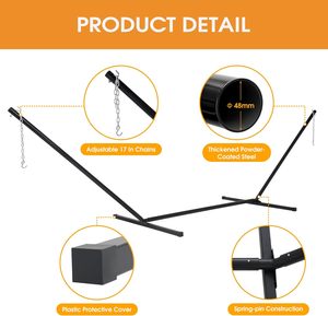 <span class=keywords><strong>15</strong></span> <span class=keywords><strong>ft</strong></span> võng đứng nhiệm vụ nặng nề với móc và dây chuyền thép Võng ngoài trời cơ sở cho hiên hiên sân vườn sân sau - Product Image 2