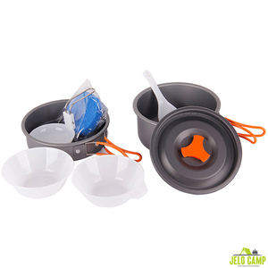 Ventes chaudes Ensemble de cuisine de camping 1-2 personnes Ensemble de batterie de cuisine en aluminium et accessoires de pique-nique de camping portables Ensemble de casseroles de cuisine en plein air - Product Image 1