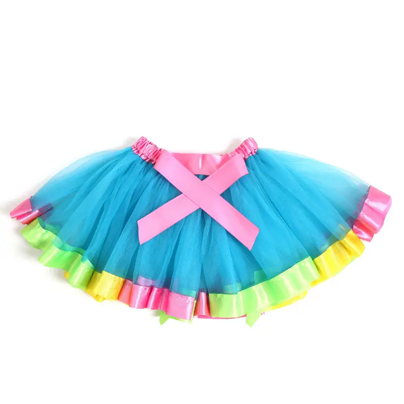 Grosir rok Tutu pelangi anak-anak balita rok tari balet warna-warni jala setengah badan rok performa putri