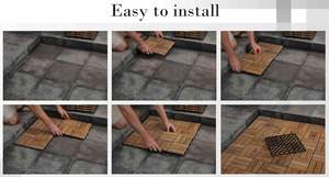 10 Piezas de Baldosas de Madera para Terraza, Baldosas de Madera de Teca Maciza con Acabado Aceitado, 12 x 12 Pulgadas, Baldosas de Madera para Exterior - Product Image 6