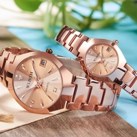 Vente Chaude WLISTH Montre Couple Étanche Calendrier Montres de Luxe en Acier Inoxydable à Quartz avec Date pour Homme et Femme